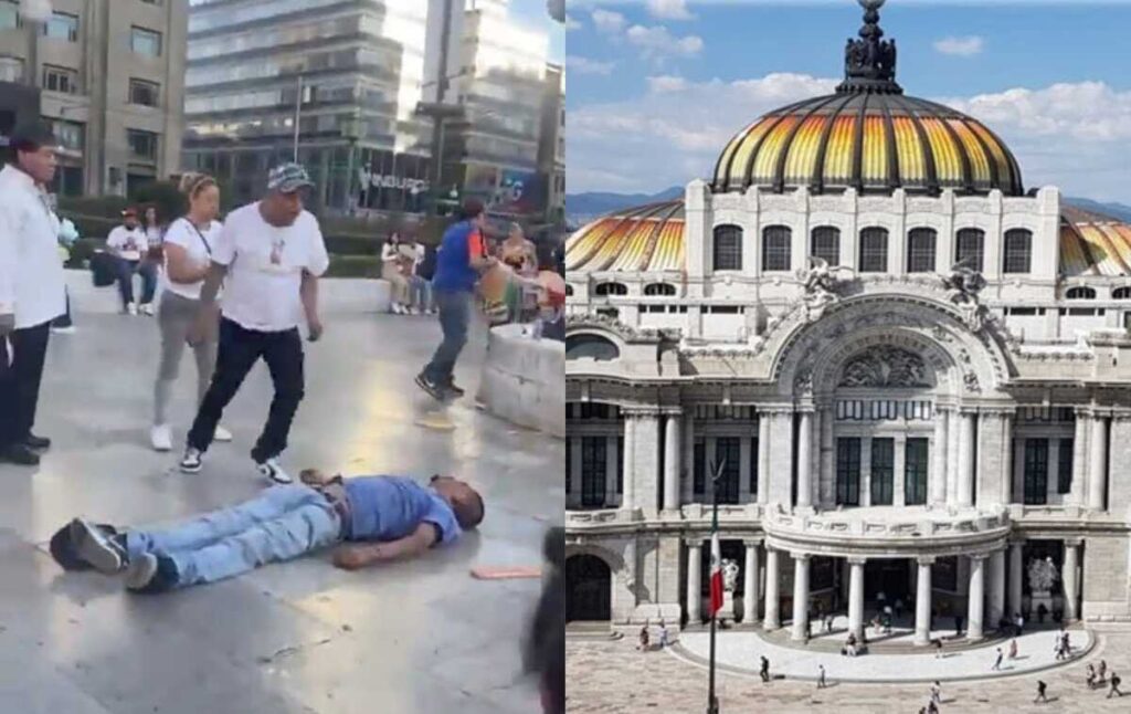 Pelea frente a Bellas Artes de viraliza