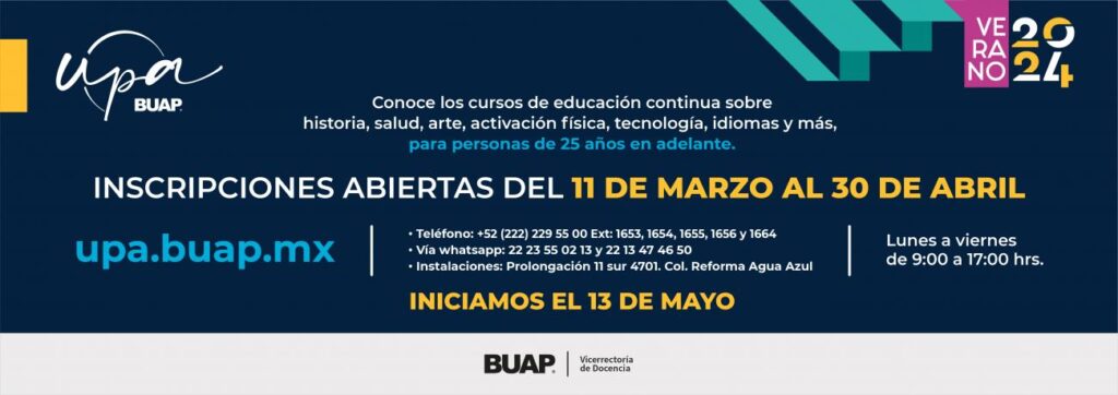 Universidad para adultos de la BUAP oferta cursos de verano
