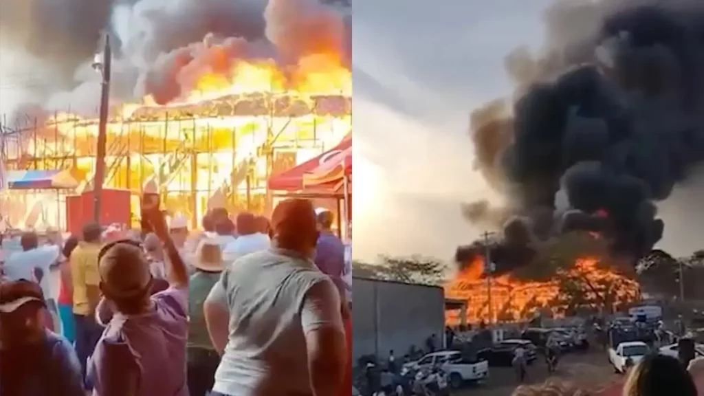 Se incendia plaza de toros en Panabá, Yucatán