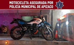 Recuperan Policía de #Apizaco y #Marina motocicleta robada con violencia en el Estado de México