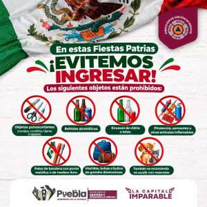 Informa gobierno de Pepe Chedraui sobre objetos restringidos para el Grito de Independencia en el Zócalo